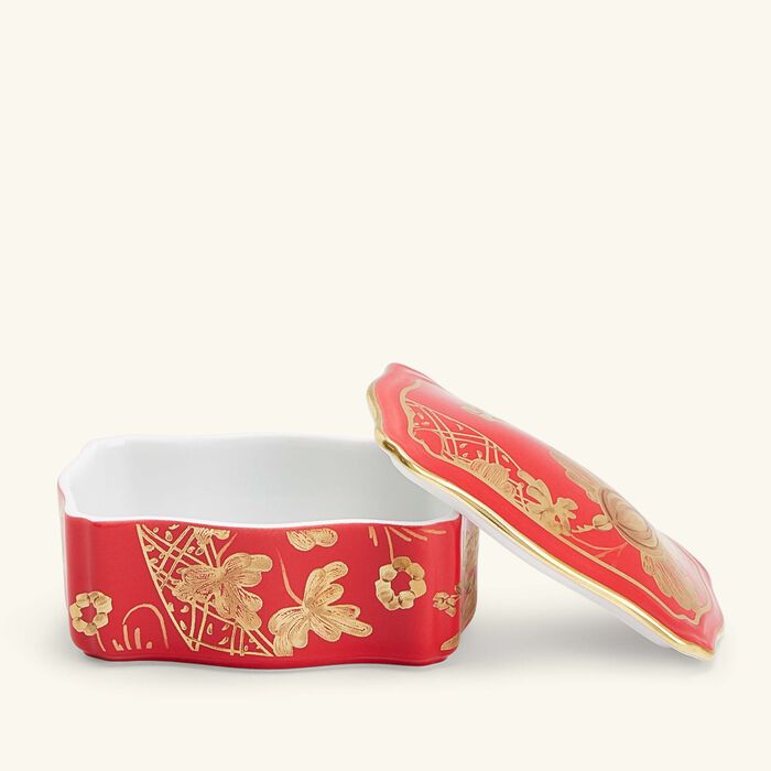 ginori 1735 oriente italiano jewelry box red
