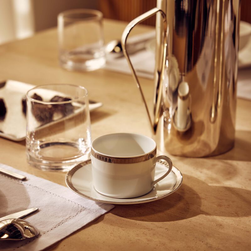 Malmaison Coffee Cup & Saucer Silver christofle malmaison coffee cup saucer silver