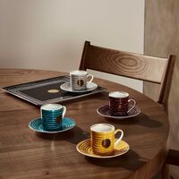 bernardaud aboro coffee cup saucer set of 4