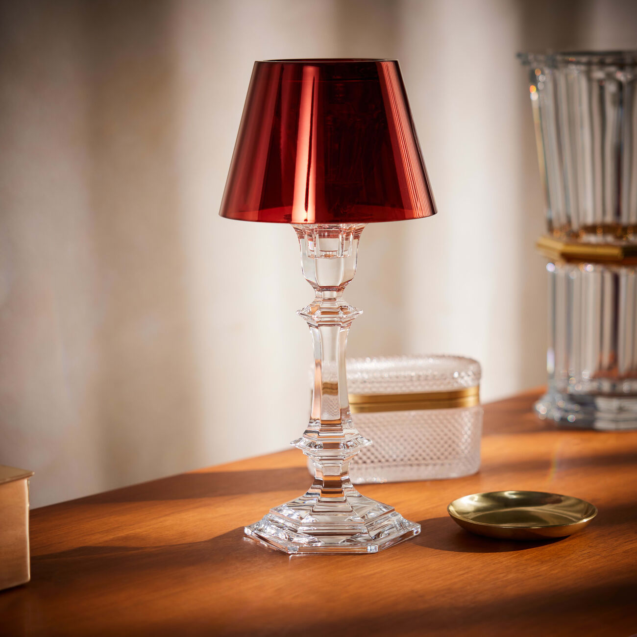 baccarat our fire candle holder clear