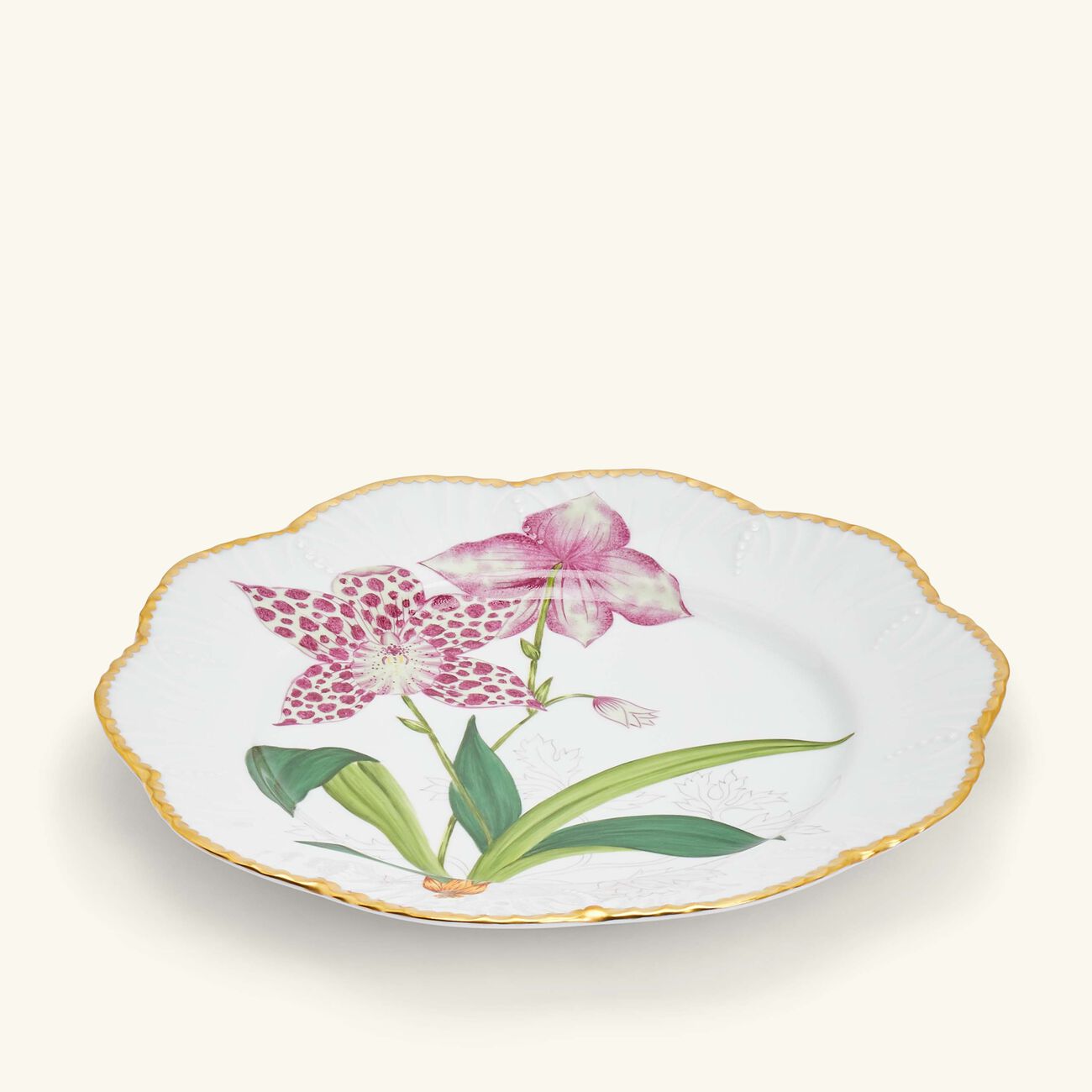 pinto paris histoires d orchidees dinner plate round green 26cm