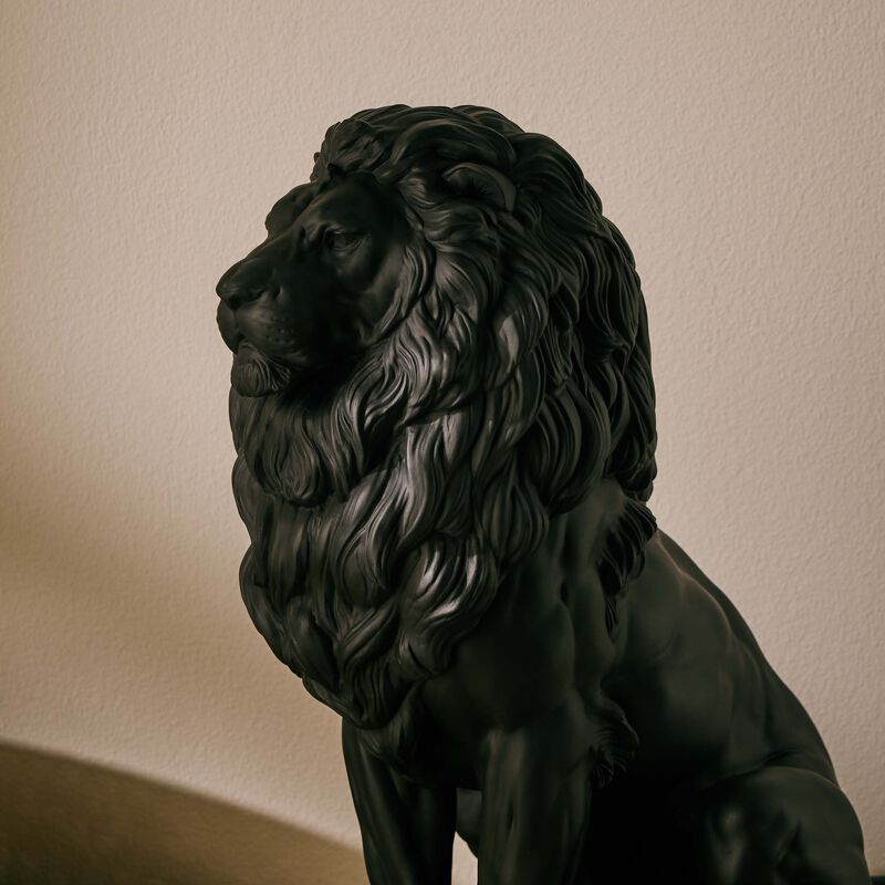 Majestic Lion Sculpture Large Black lladro majestic lion sculpture large black