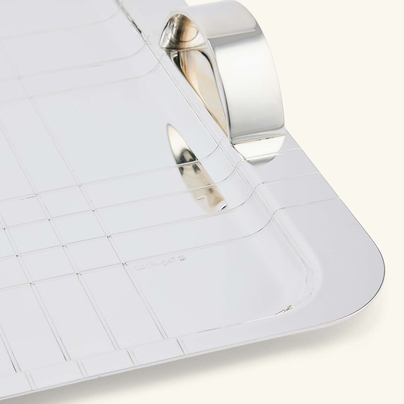 Graphik Serving Tray Rectangular Large Silver Plated christofle graphik serving tray rectangular large silver plated