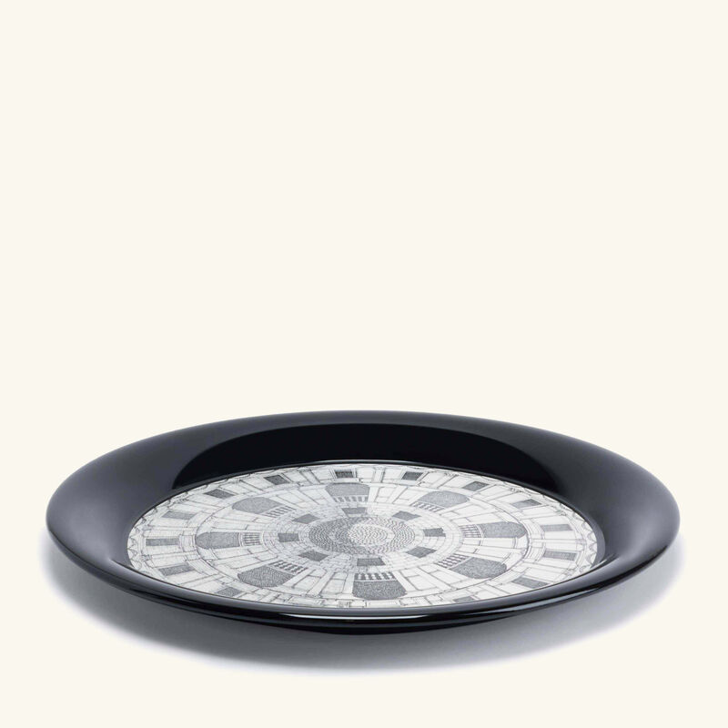 fornasetti cortile tray round large grey