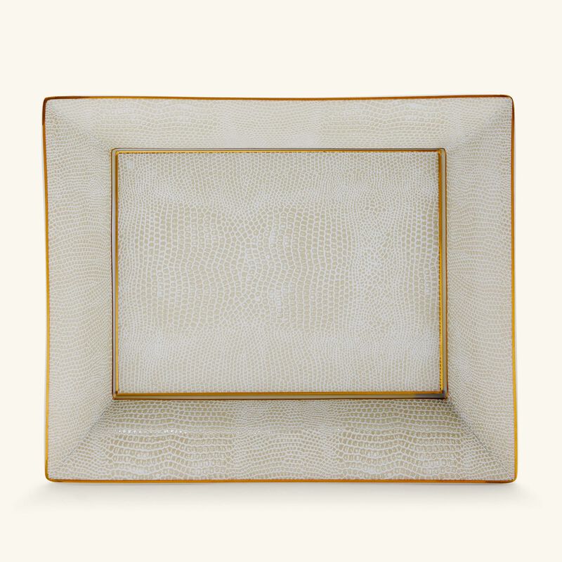 Sauvage Or Ashtray Rectanguler Small White bernardaud sauvage or ashtray rectanguler small white