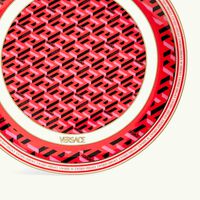versace la greca signature bread butter plate round red 16cm