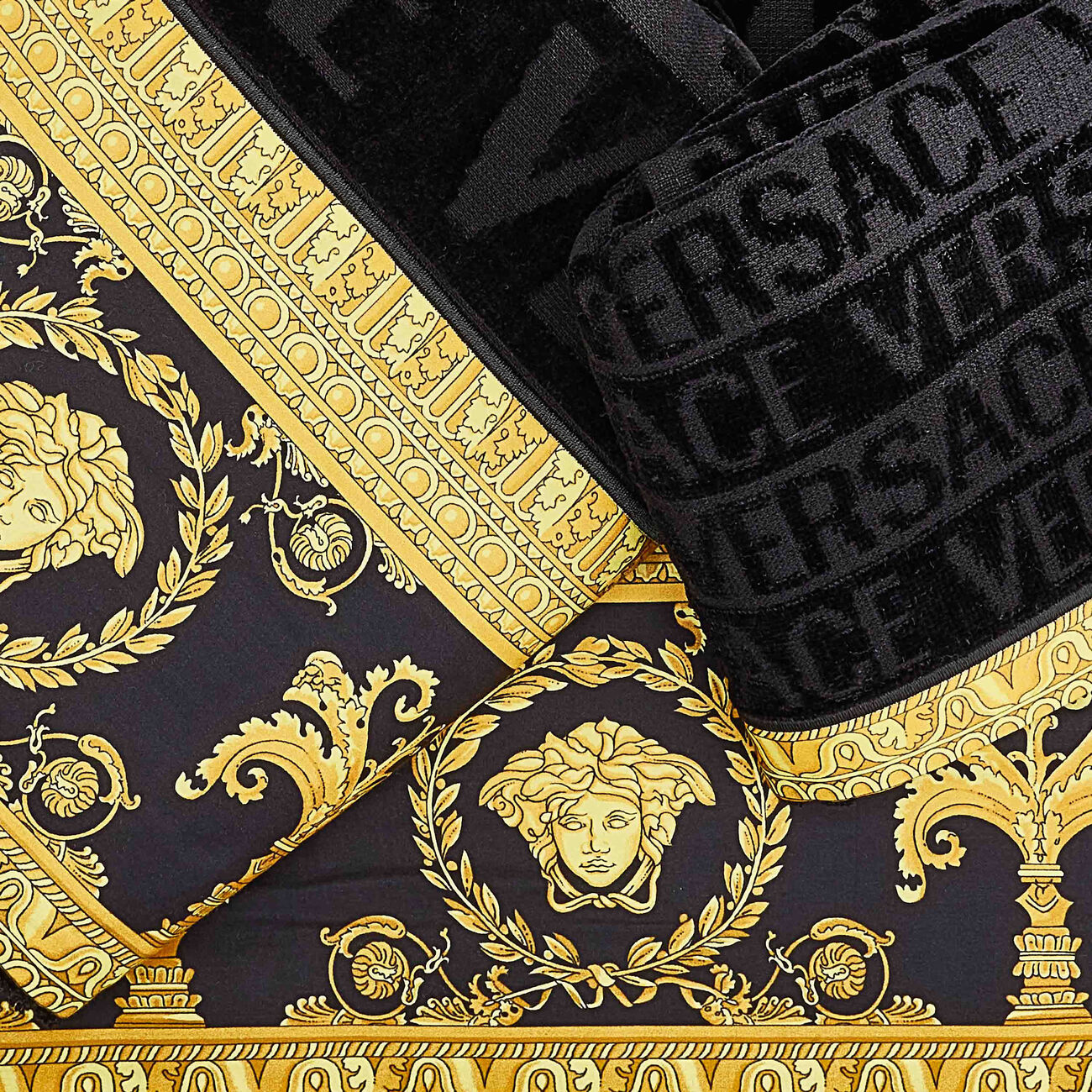 versace i love baroque towels black set of 5