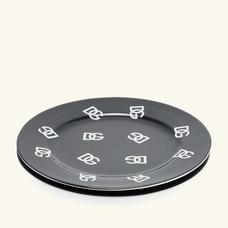dolce gabbana casa dg logo dinner plate round 26cm set of 2