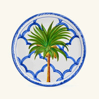 les ottomans ottomans palm dinner plate round blue 28cm