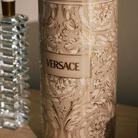 versace barocco beige vase round medium
