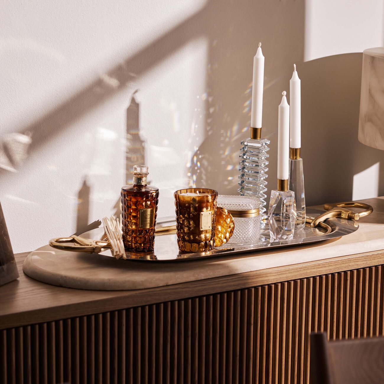 edion tobacco amber candle   diffuser set