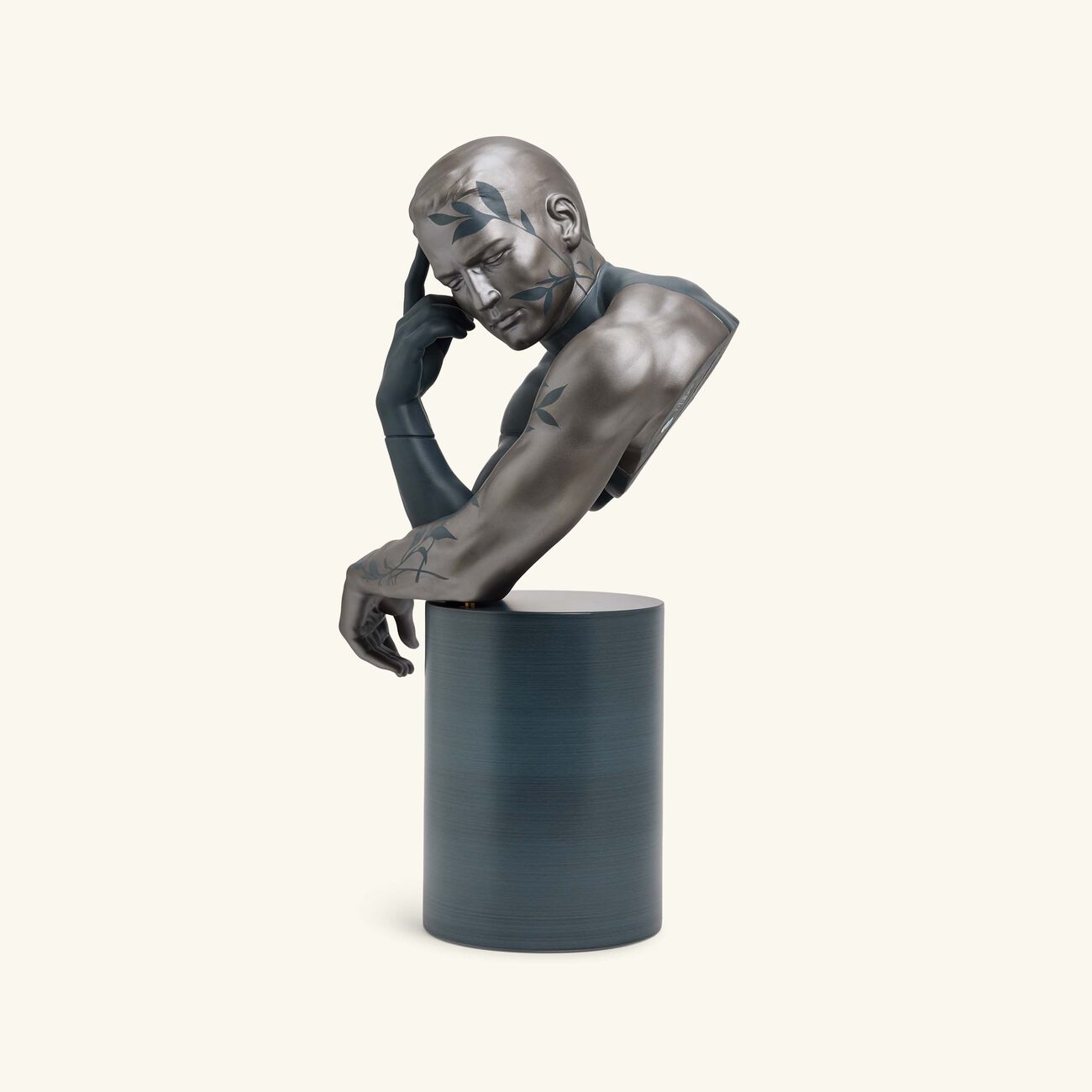 lladro reflections of nature him sculpture medium black