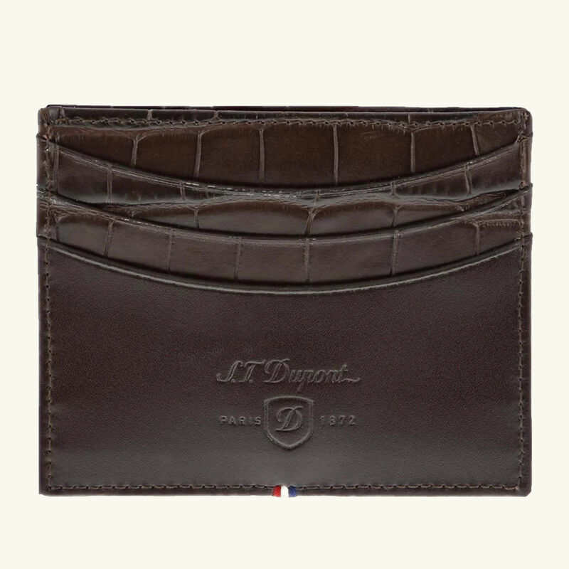 Line D Leather Wallet Brown st dupont line d leather wallet brown