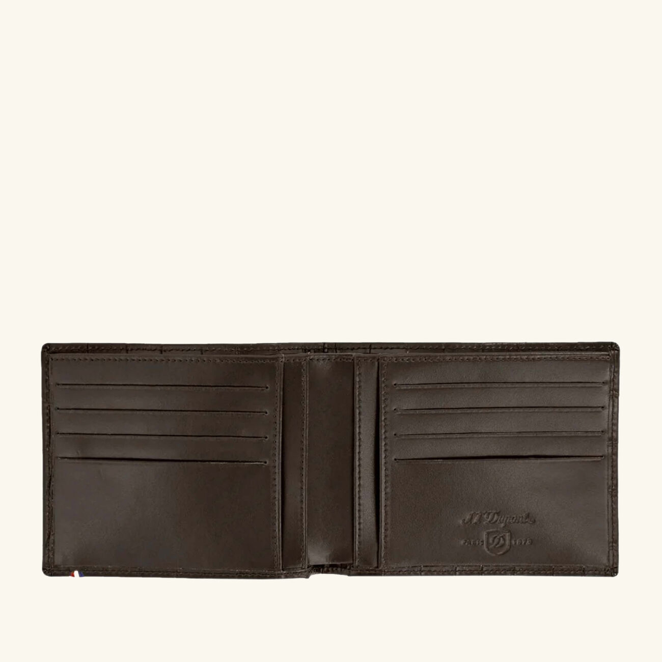 Croco Dandy Leather Wallet Brown st dupont croco dandy leather wallet brown