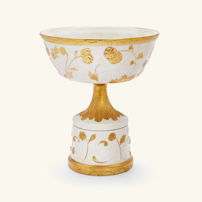 villari taormina footed fruit bowl white