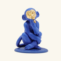 lladro little monkey sculpture small blue