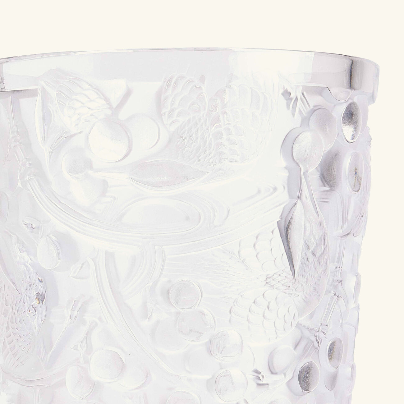 Merles et Raisins Vase Medium Clear lalique merles et raisins vase medium clear