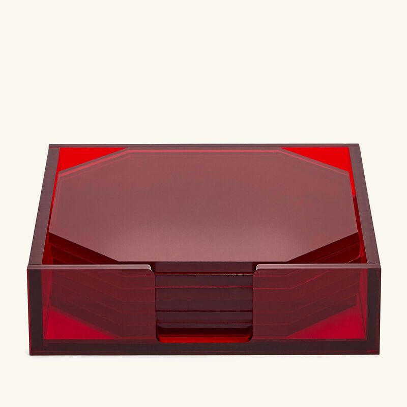 kim seybert rouge 540 coaster red set of 6
