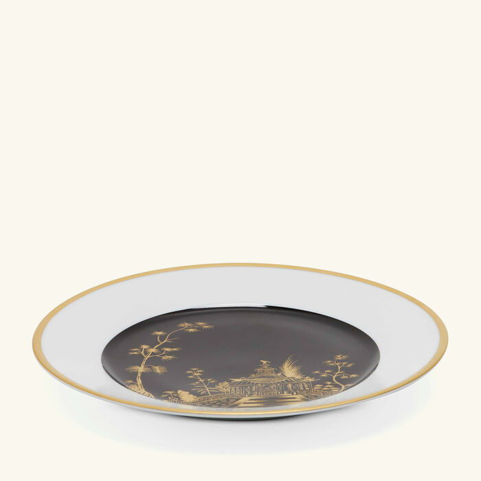 pinto paris vieux kyoto dessert plate round black 21cm