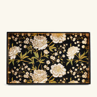 صينية مطلية بالورنيش مستطيلة كبيرة سوداء لي أوتومان صينية مطلية بالورنيش مستطيلة كبيرة سوداء