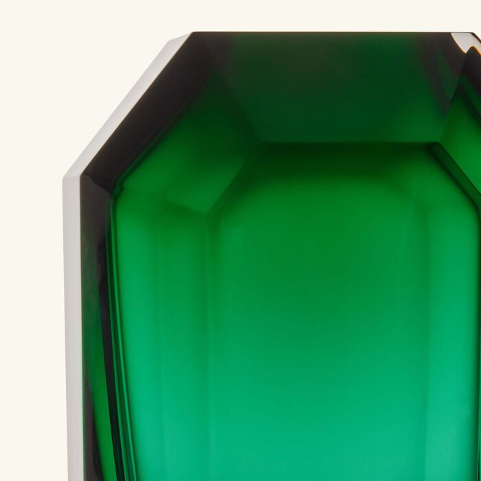 Octogone Vase Medium Green baccarat octogone vase medium green