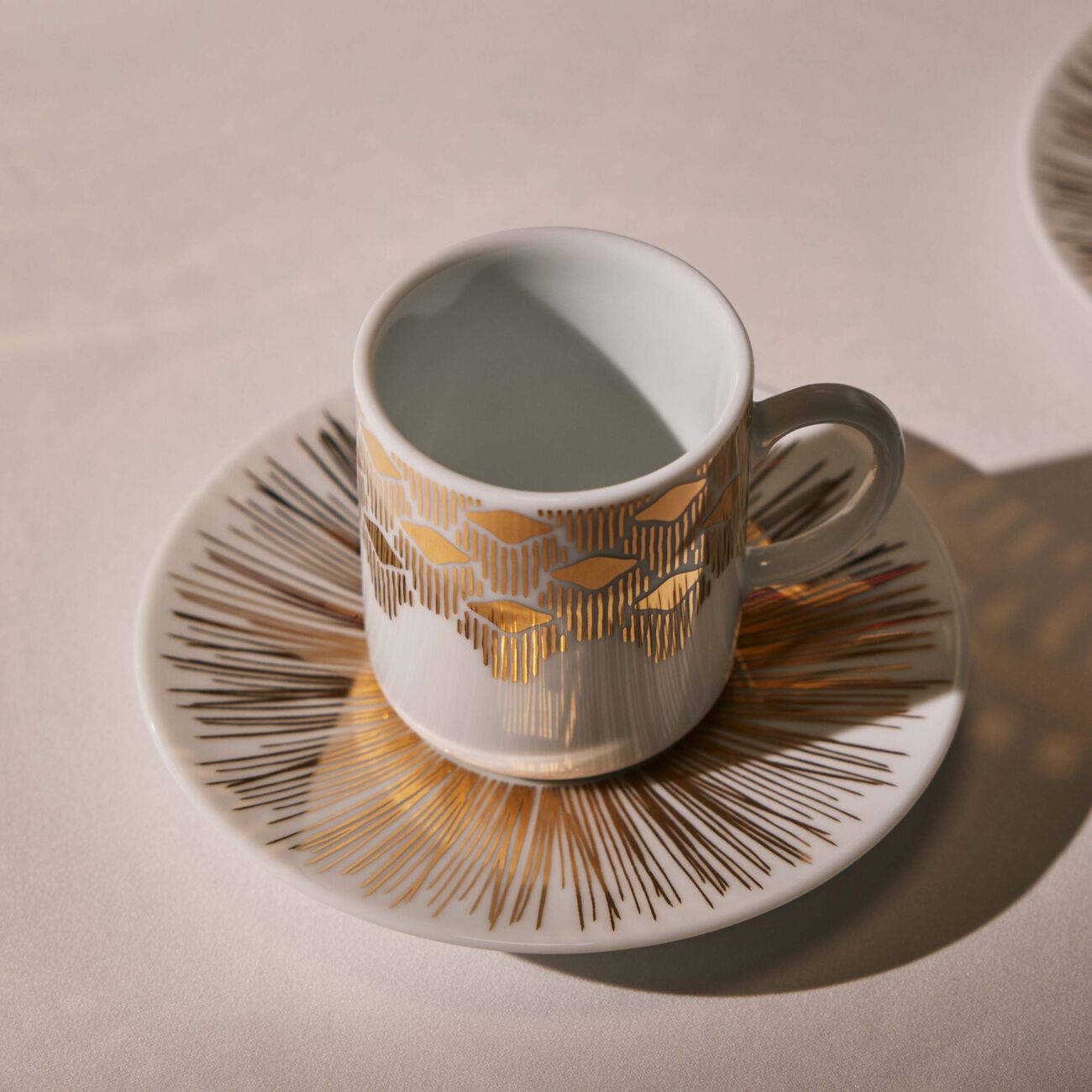 Tamrah by Razan Alazzouni Luna Coffee Cup & Saucer Gold Set of 2 silsal tamrah by razan alazzouni luna coffee cup saucer gold set of 2