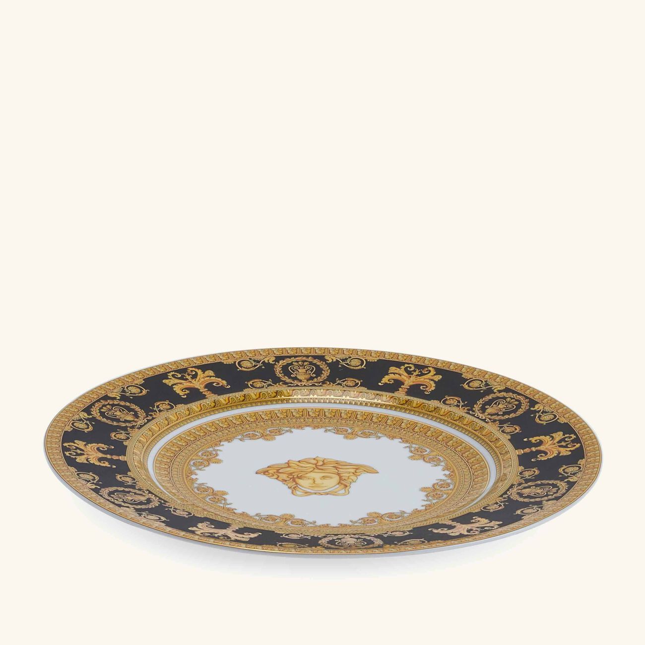 versace i love baroque nero bread butter plate round black 27cm