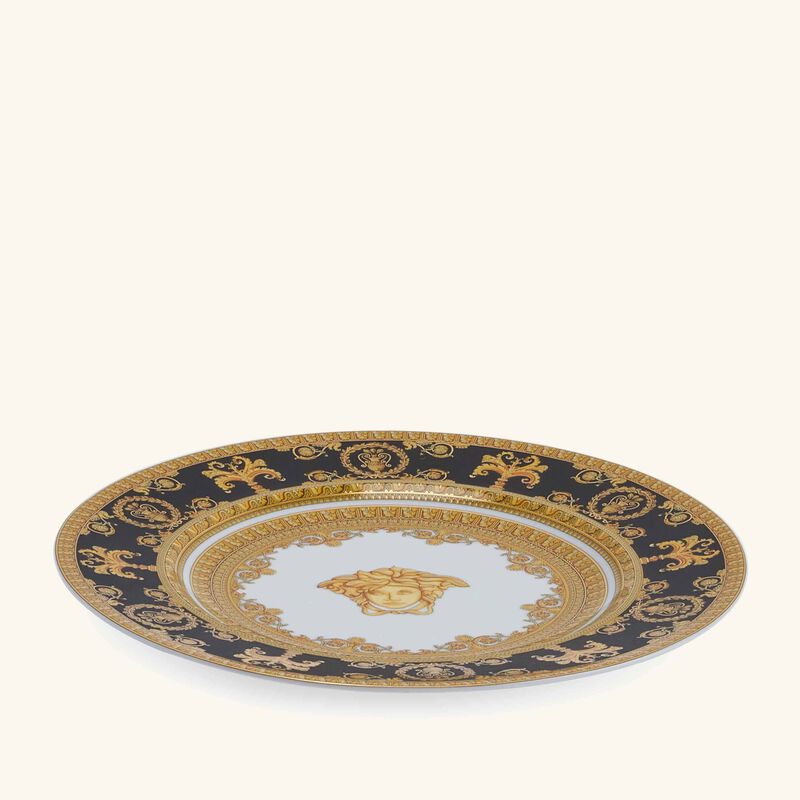 versace i love baroque nero bread butter plate round black 27cm