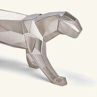 lladro panther sculpture small silver
