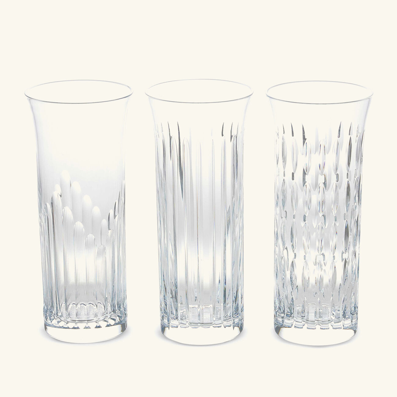 baccarat flora vase small clear set of 3