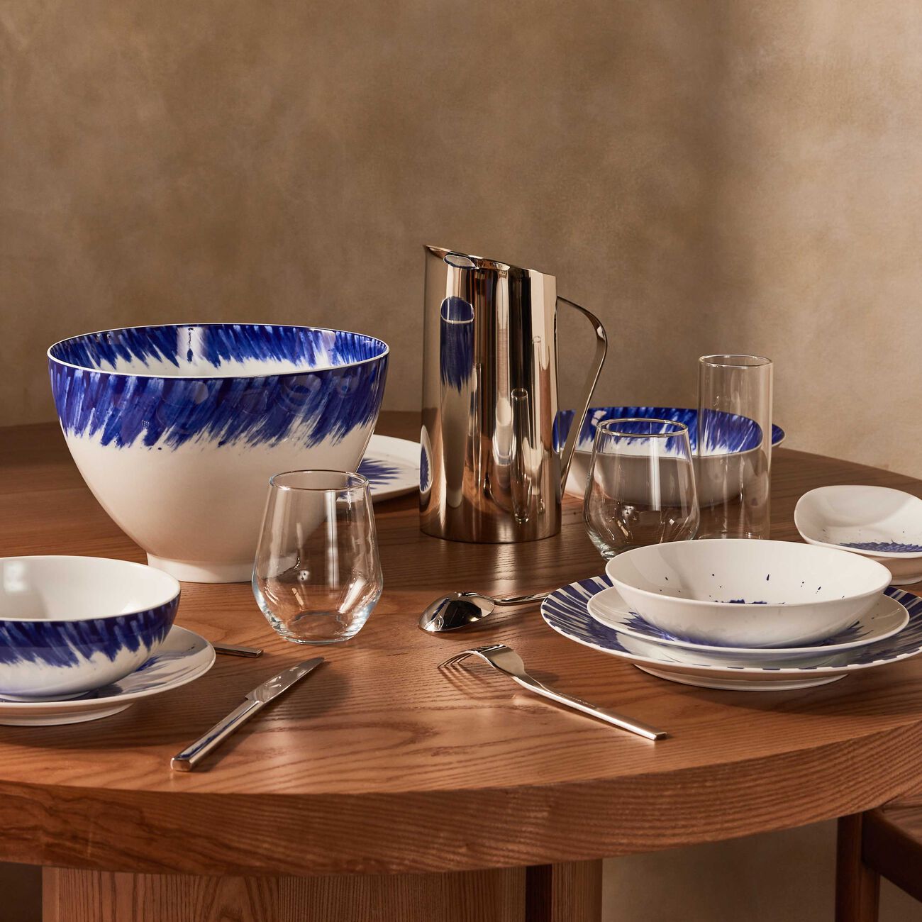 In Bloom Deep Salad Bowl Blue bernardaud in bloom deep salad bowl blue