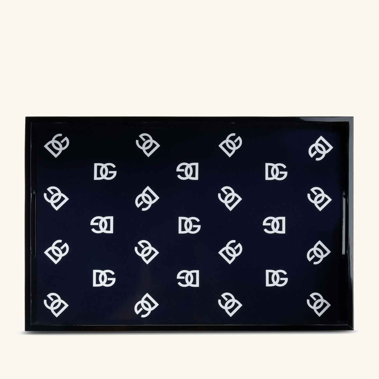 dolce gabbana casa dg logo tray rectangular large black