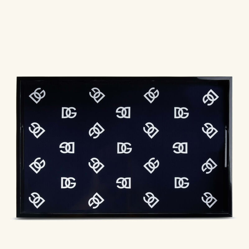 dolce gabbana casa dg logo tray rectangular large black