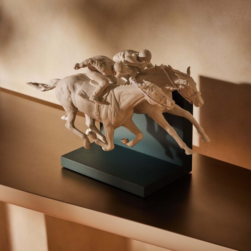 lladro horse race sculpture medium white
