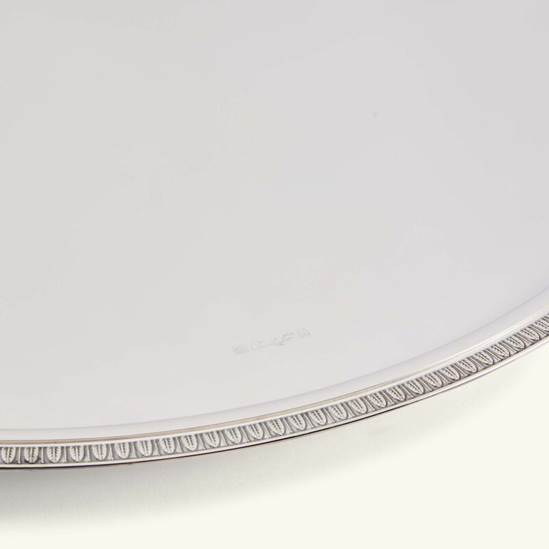 Malmaison Serving Tray Round Large Silver Plated christofle malmaison serving tray round large silver plated