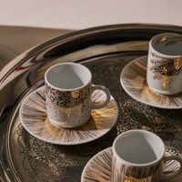 Tamrah by Razan Alazzouni Coffee Cup & Saucer Gold Set of 6 silsal tamrah by razan alazzouni coffee cup saucer gold set of 6