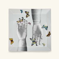 Mani e Farfalle Trinket Tray Square White fornasetti mani e farfalle trinket tray square white