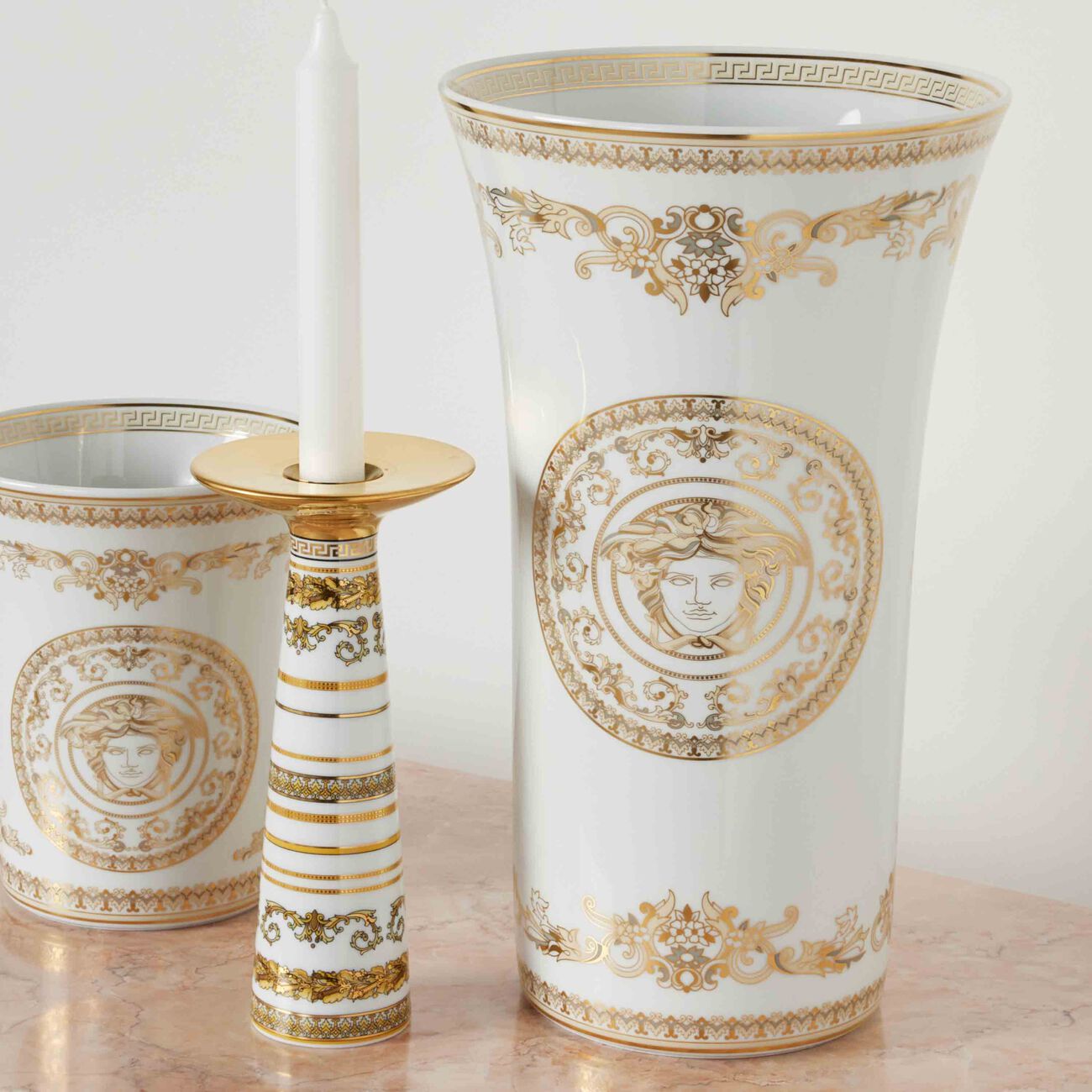 versace medusa gala vase medium white