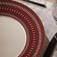 baccarat arcadia dinner plate round red 27cm set of 2