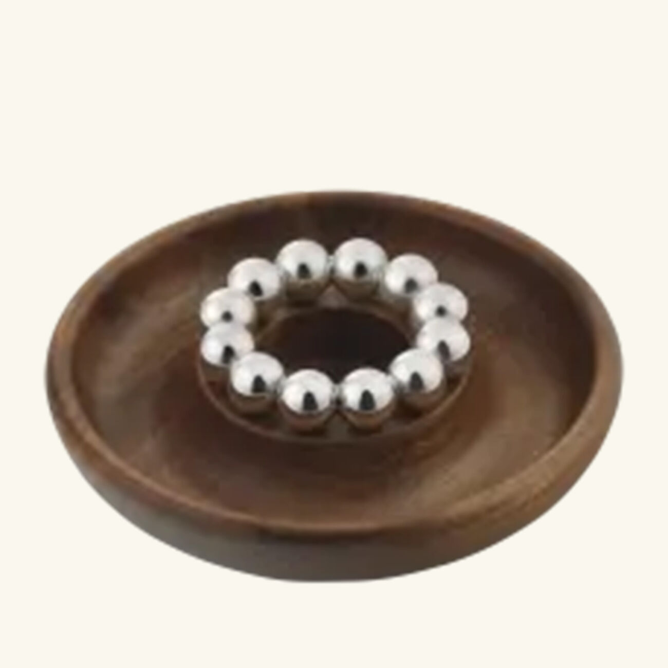 christofle perles candle holder walnut