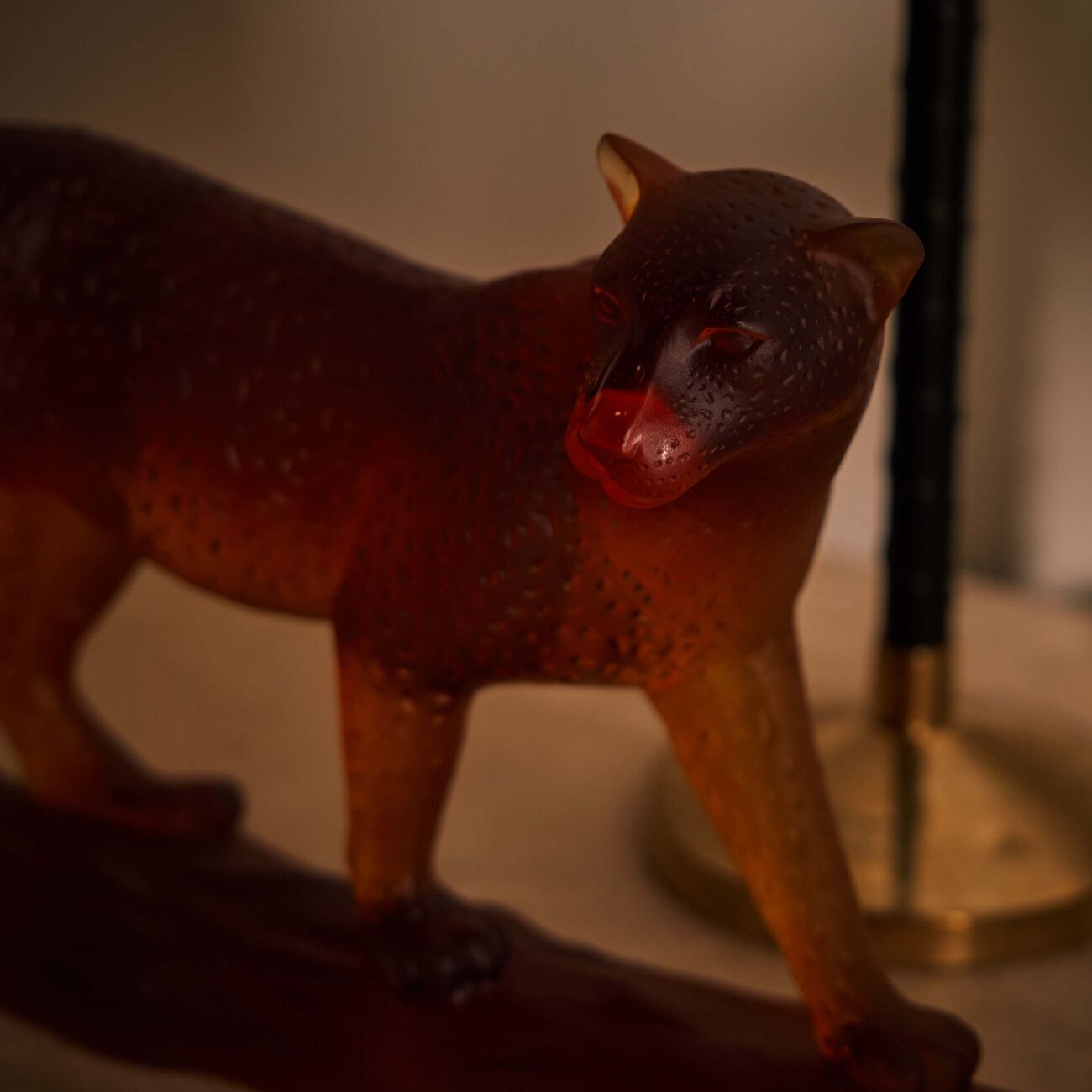 daum tropical leopard figurine medium brown