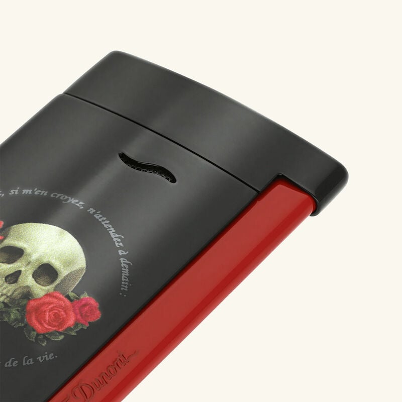 st dupont slim 7 memento mori lighter black