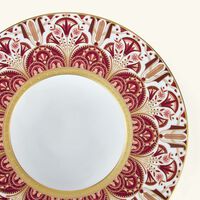 haviland reves du nil pourpre large rim soup plate red 27cm