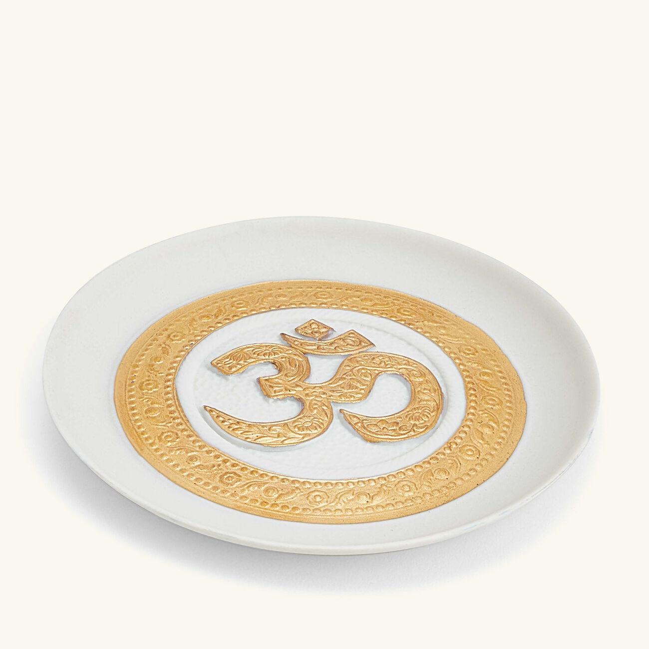 lladro om decorative plate white