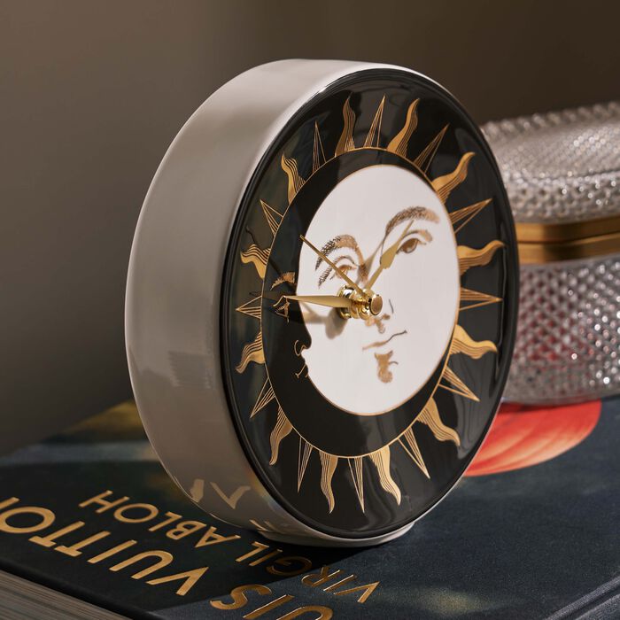 fornasetti giorno e notte desk clock black