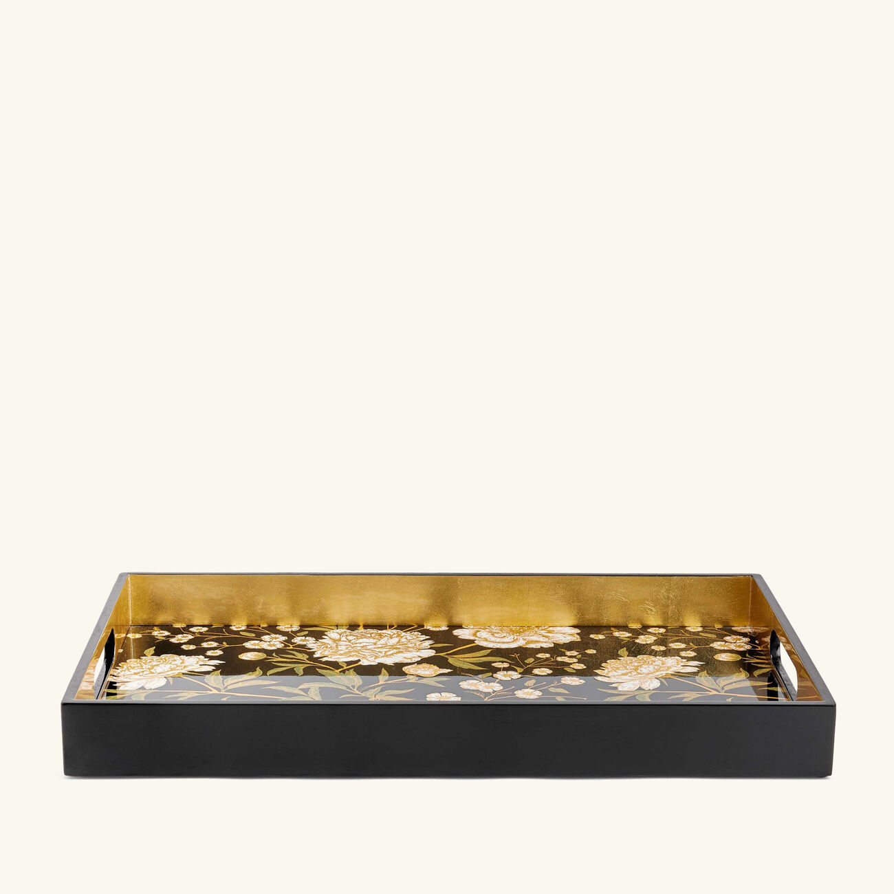 صينية مطلية بالورنيش مستطيلة كبيرة سوداء لي أوتومان صينية مطلية بالورنيش مستطيلة كبيرة سوداء