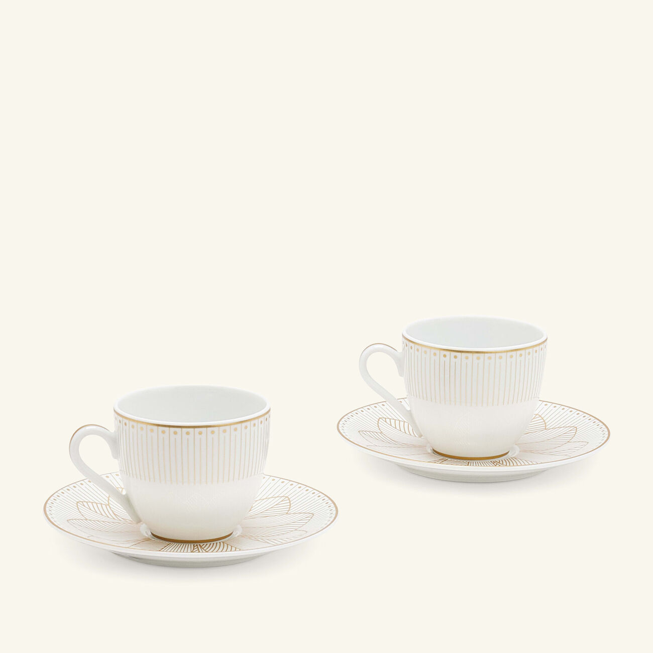 christofle malmaison imp riale coffee cup   saucer platinum set of 2