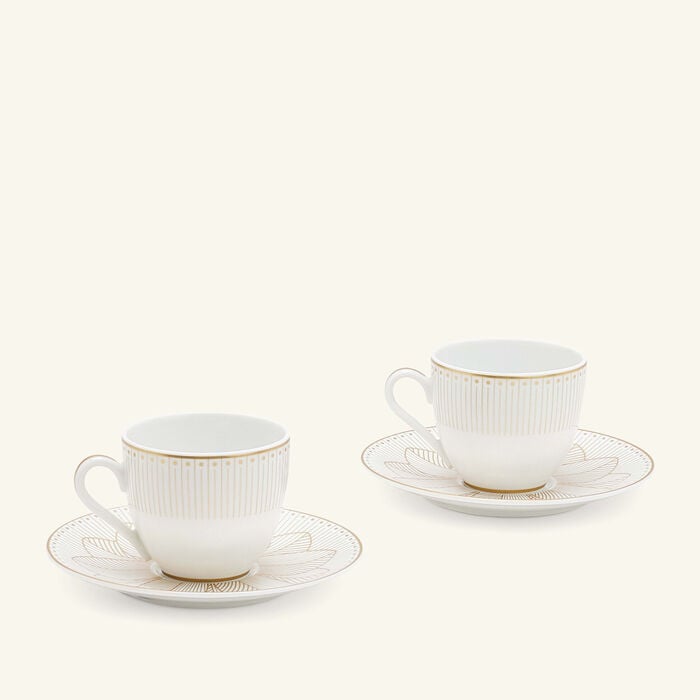 christofle malmaison imp riale coffee cup   saucer platinum set of 2