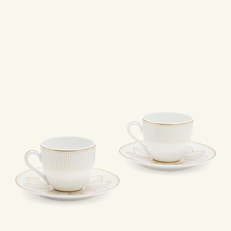 christofle malmaison imp riale coffee cup   saucer platinum set of 2