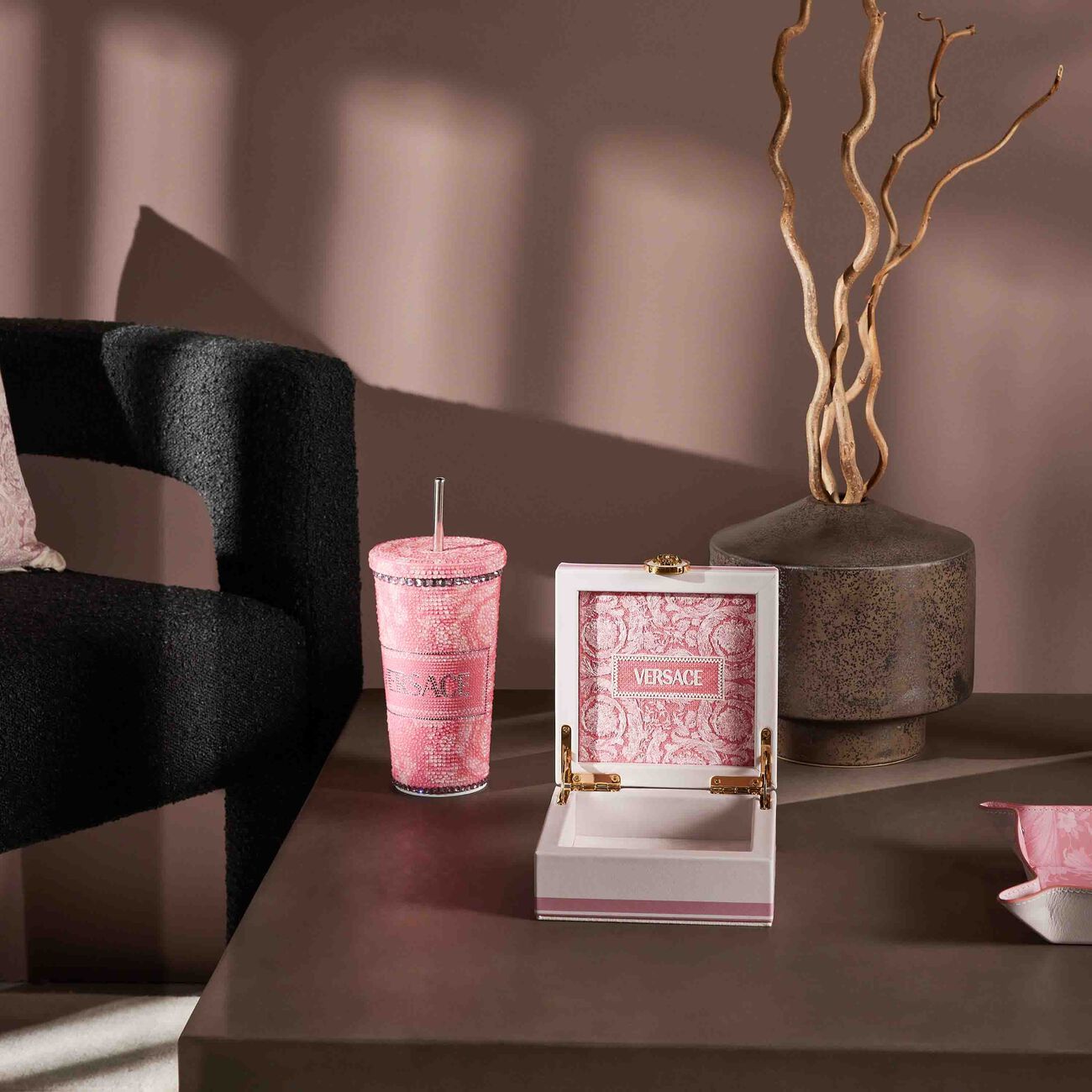 versace barocco jewelry box pink